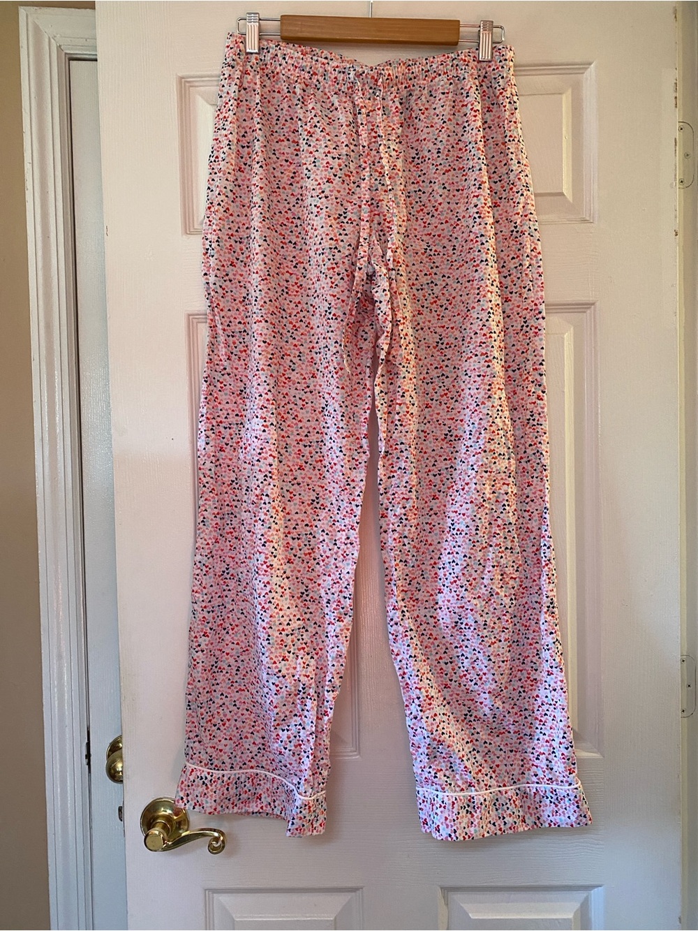 Victorias Secret Multi Color Tiny Hearts Cotton Drawstring Pajama Bottom Pants